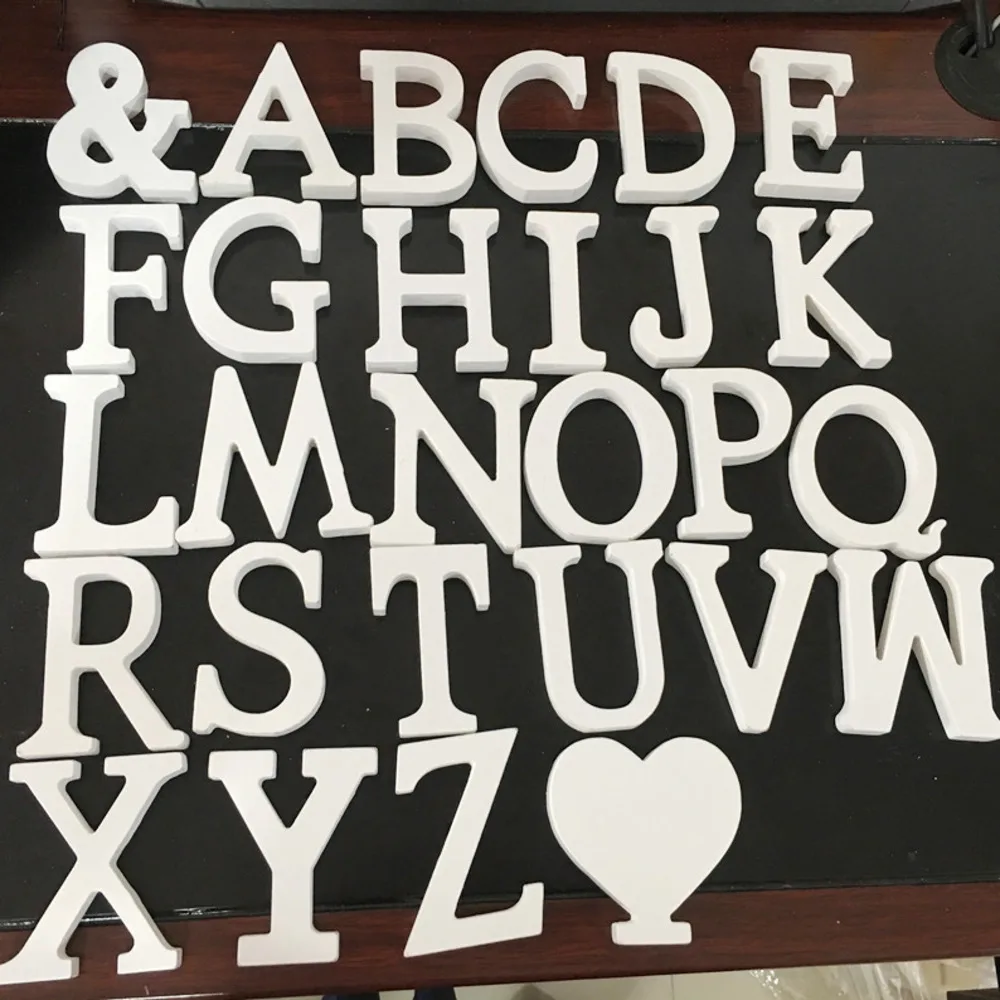 

DIY 26 English Alphabet Free Combination Decoration Wooden Horse White Wood Products Home Decorations