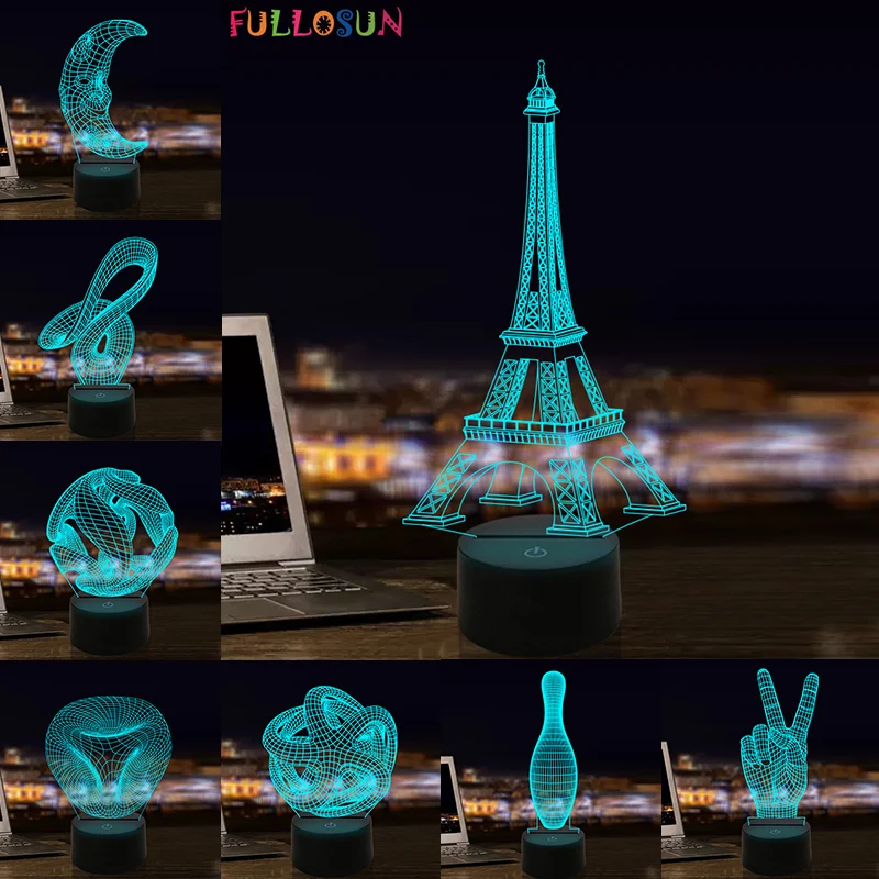 

Night Light Discount Wholesale Lamp Children's Night Lamp 3D Colorful Light for Party & Holiday Decoration Gift