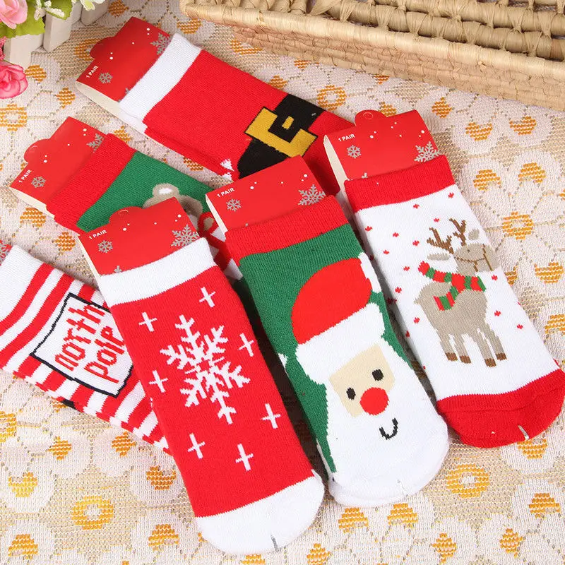 

Kids Baby Socks Christmas Cotton Warm Cartoon Anti Slip Newborn Socks Funny Filler Boys&Girls Gift Socks