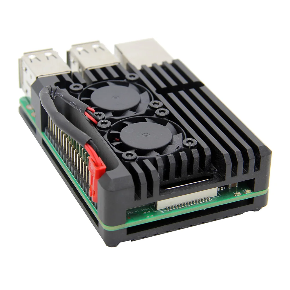 Армированный чехол для Raspberry Pi алюминиевый с комплектом двойных
