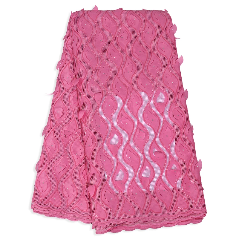 

2019 High Quality Latest African Tulle Lace Fabric French Applique Pink Color Laces Fabrics Materials For Nigerian Women Party
