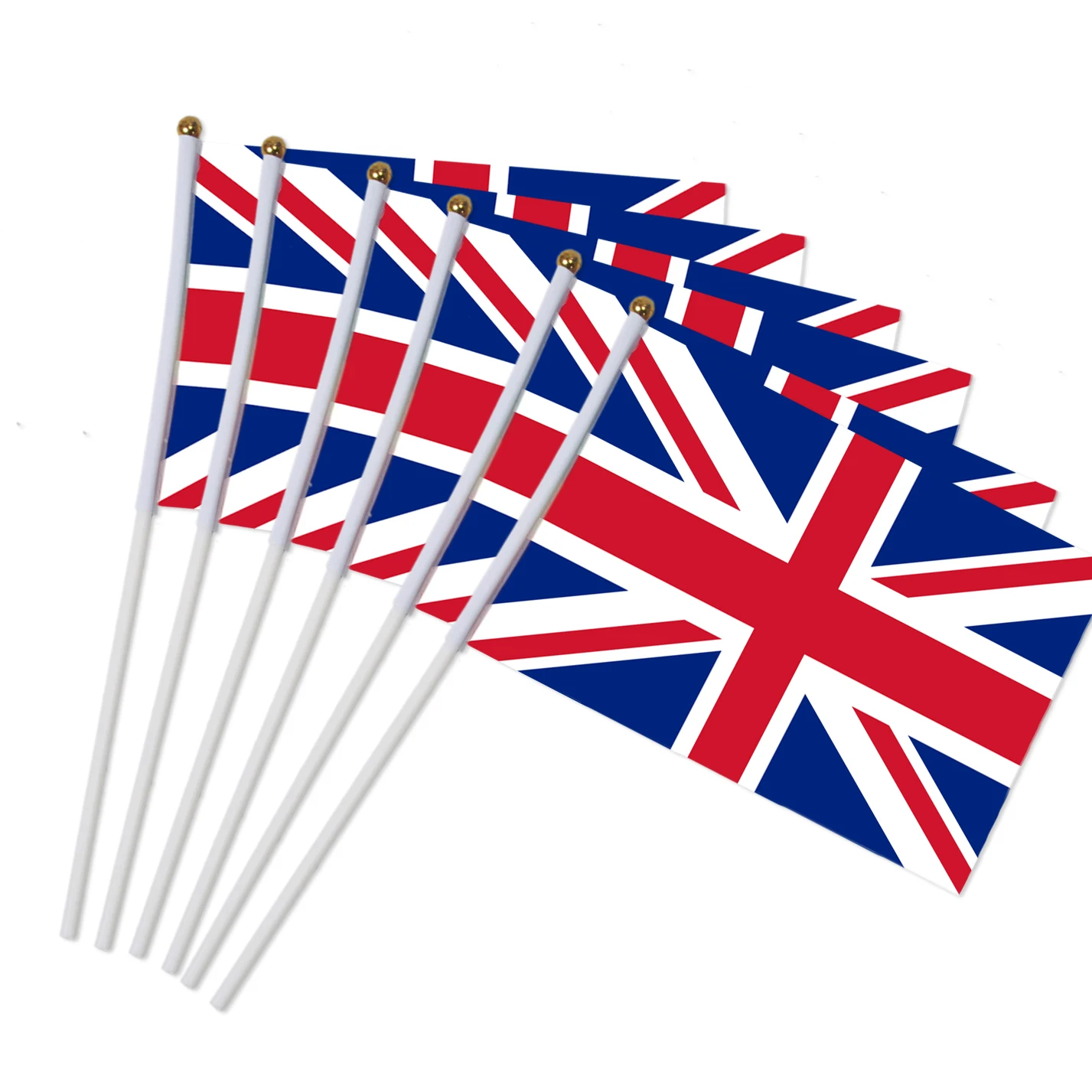 6pcs 14x21cm great British flag hand waving united kingdom