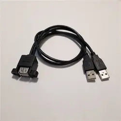 Двойной USB 2,0 Тип женщина к Dual USB сплиттер папа-папа удлинитель Мощность кабель черный 50 см