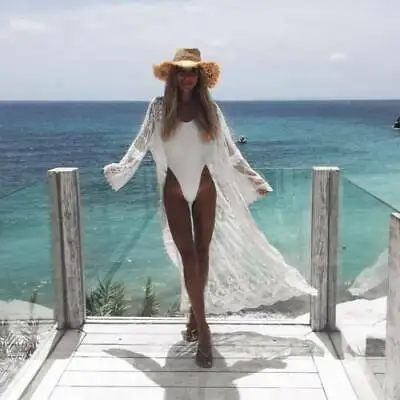 

New 2019 Summer Women Long Sleeve Cover Ups Swimwear Swimsuit Bathing Suit Summer Beach Dress