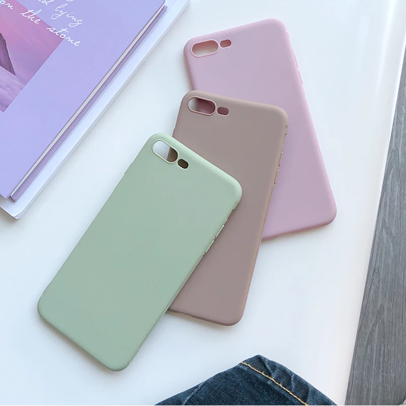 Чехол для iPhone X 8 7 6 6S Plus мягкий ТПУ конфетный чехол телефона с защитой от падения