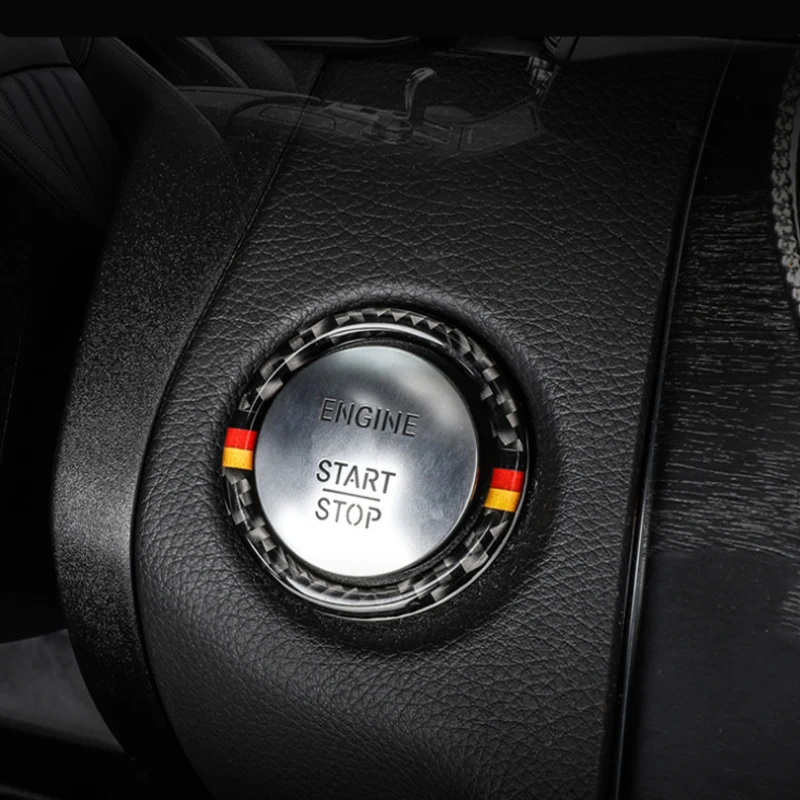 Кнопки зажигания из углеродного волокна для Mercedes Benz C E Class W205 W213 C180 C200 C300 GLC|Лепнина
