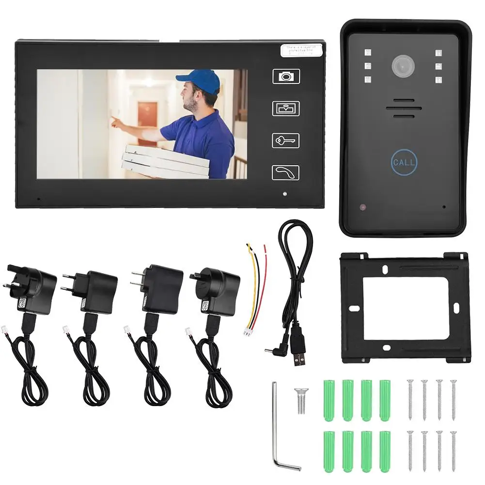 

7inches TFT 2.4G Wireless Visual Doorbell Intercom Video Door Phone Home Security