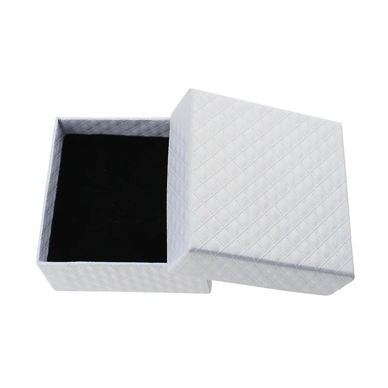 1 Pcs Square Jewelry Organizer Engagement Ring for Brooch Necklace Bracelet Display Gift Box Holder Black Red White Kraft Paper