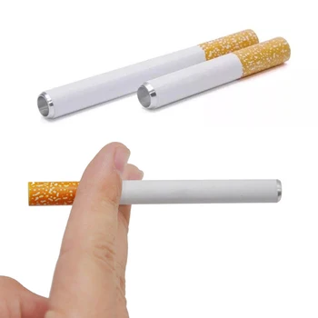 

Sale 1pc New 2020 Cigarette Shape metal pipe smoking pipe accessories Tobacco pipe filter Portable Pipe