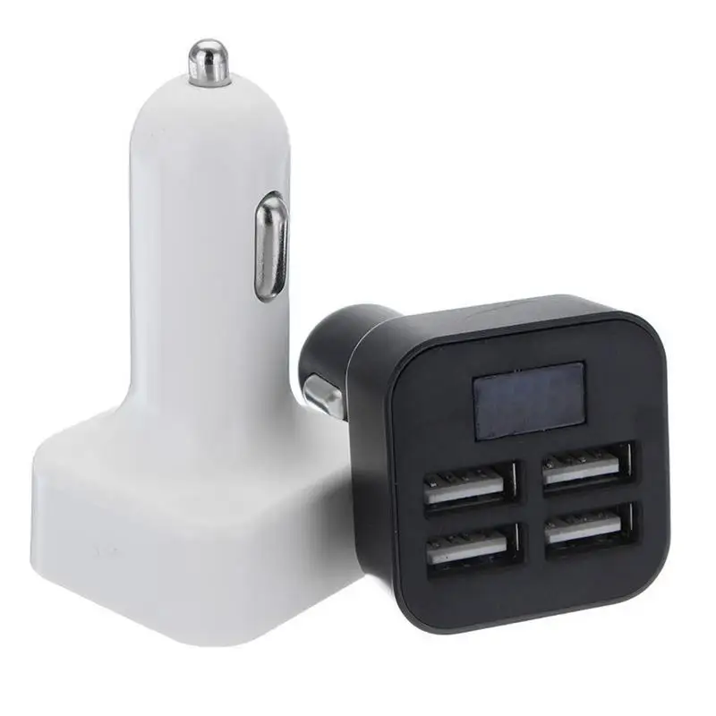 

LED Screen 4-Port USB 3.1A Car Charger Adapter LED Display Fast Charging for iPhone/Samsung Car Charger Adapter Charging