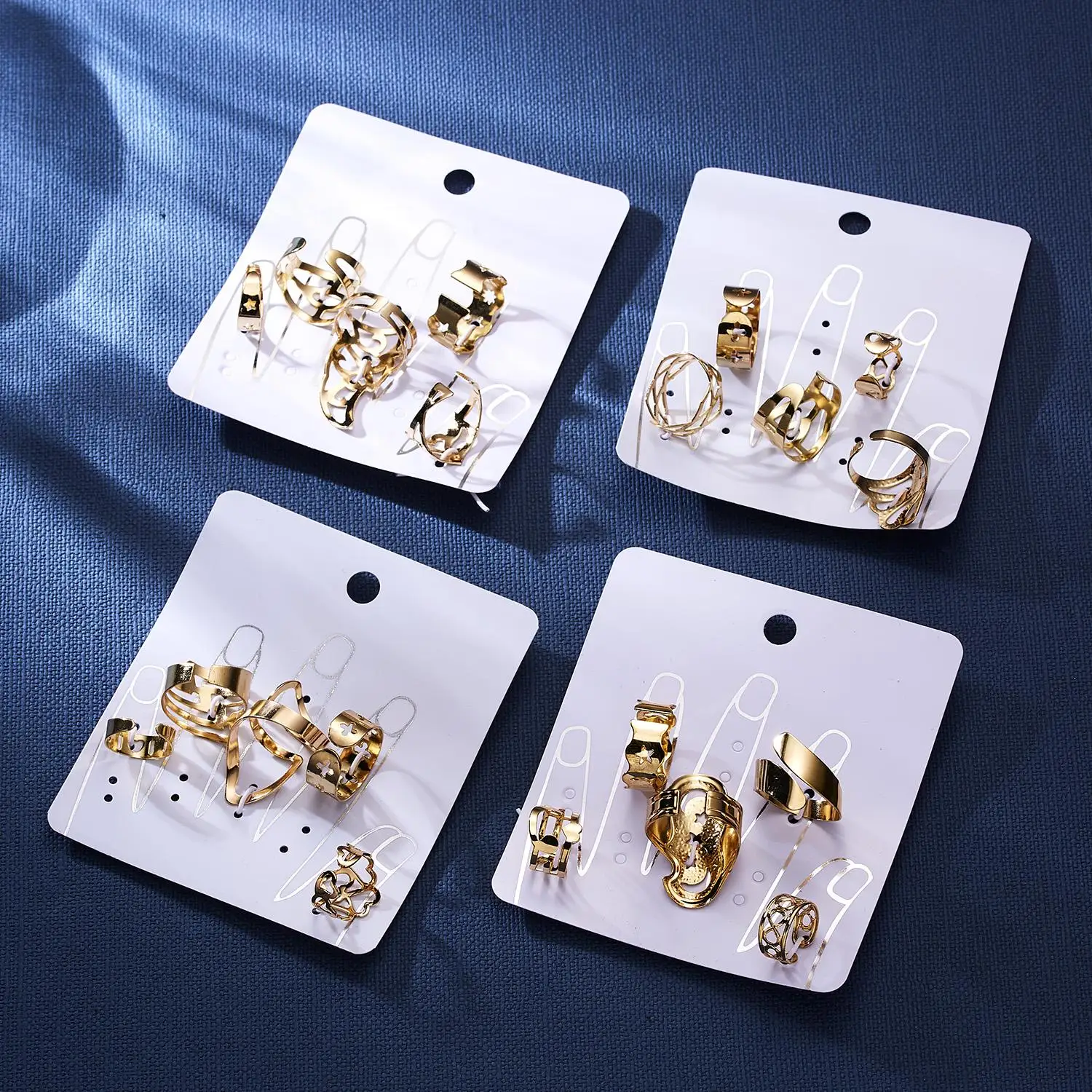 

5 Pcs/ Set Classic Gold Colour V Chevron Rings Geometrical Irregular Ring Set Lady Charm Costume Jewelry Accessories Midi Rings