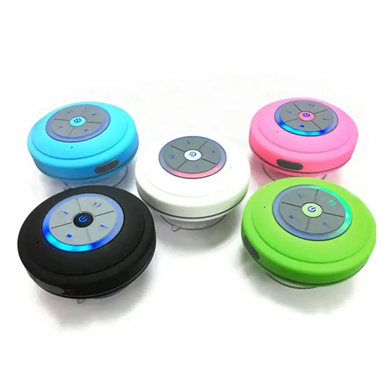 

Waterproof Bluetooth Speaker With LED Lamp Suction Cup Wireless Bathroom Car Mobile Phone Speaker Support Hands-Free Data Card