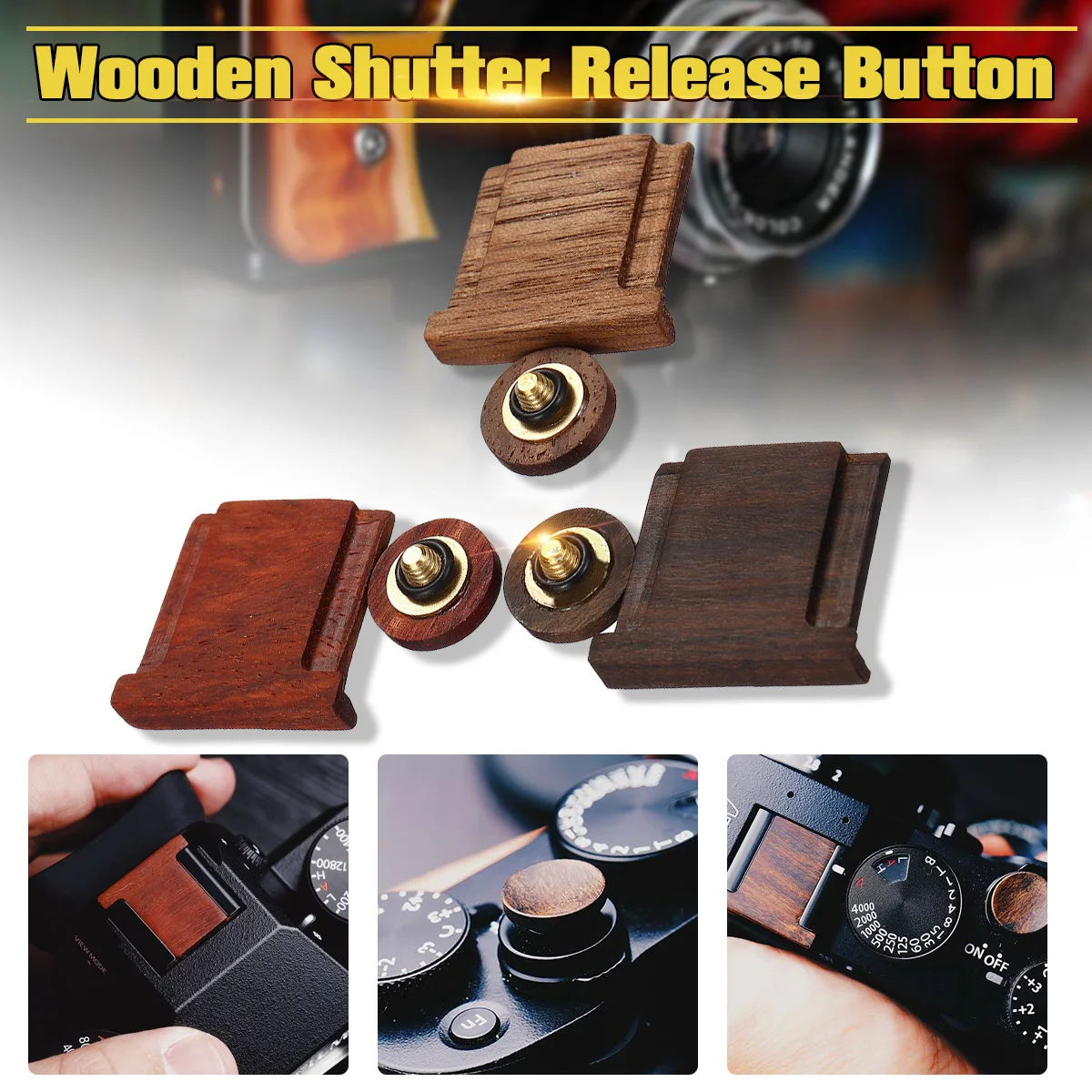 

Wood Shutter Button Camera Hot Shoe Cover Wooden Set For Fuji Fuji-Film X Series Release Accessories Part Solid X100F Shoe Cover