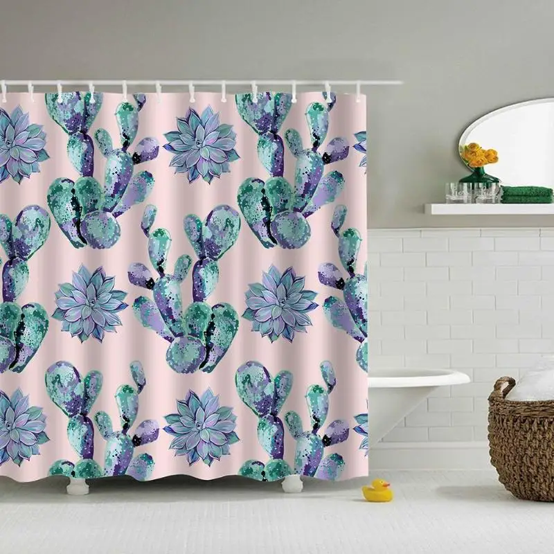 Для ванной экран 180x180 см водостойкий полиэстер занавеска для душа s растения листья печать ванная занавеска украшение дома