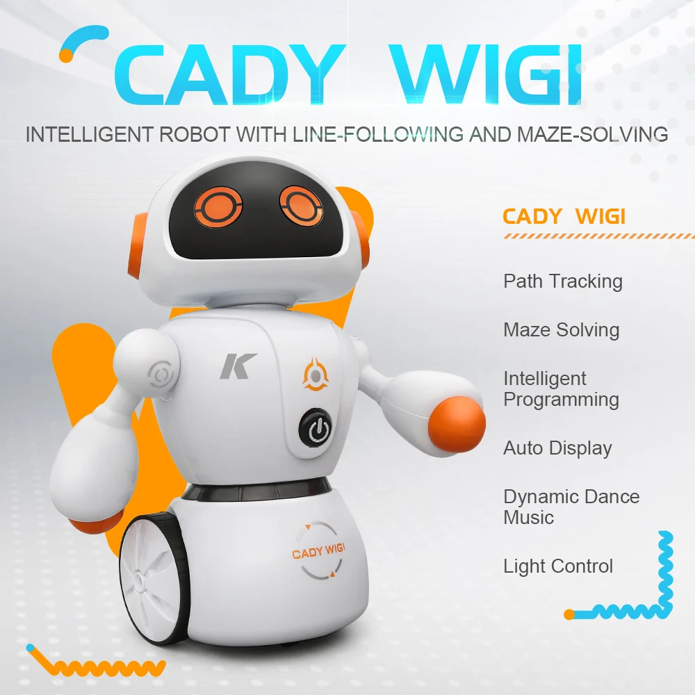 JJRC R6 CADY WIGI Line Following Maze Solving Intelligent Programming RC Dancing Robot Blue Orange For Kids Birthday Gifts VS R2