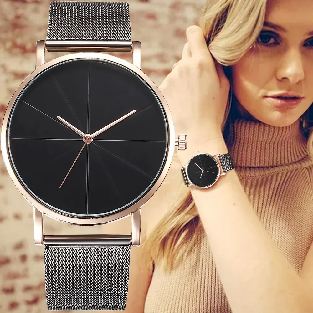 

2019 Hot Fashion Quartz Watch Women Watches Female Clock Montre Femme Relogio Feminino Girl WristWatch Couple Alloy Mesh Relojes
