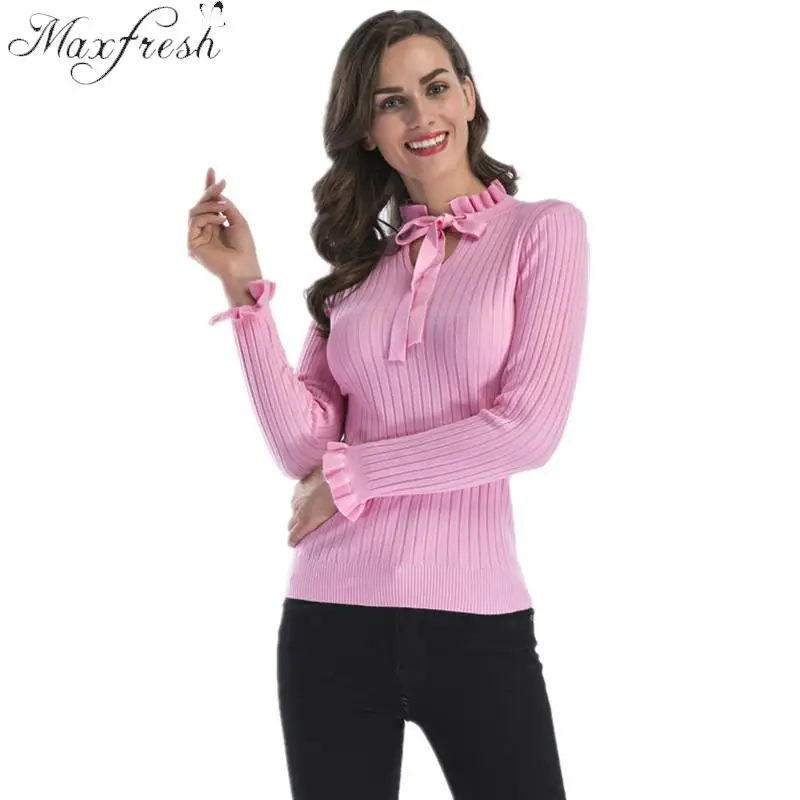 Maxfresh Autumn And Winter Long Sleeved Sweater Women Butterfly Collar Sleeve Sweaters Pullovers | Женская одежда