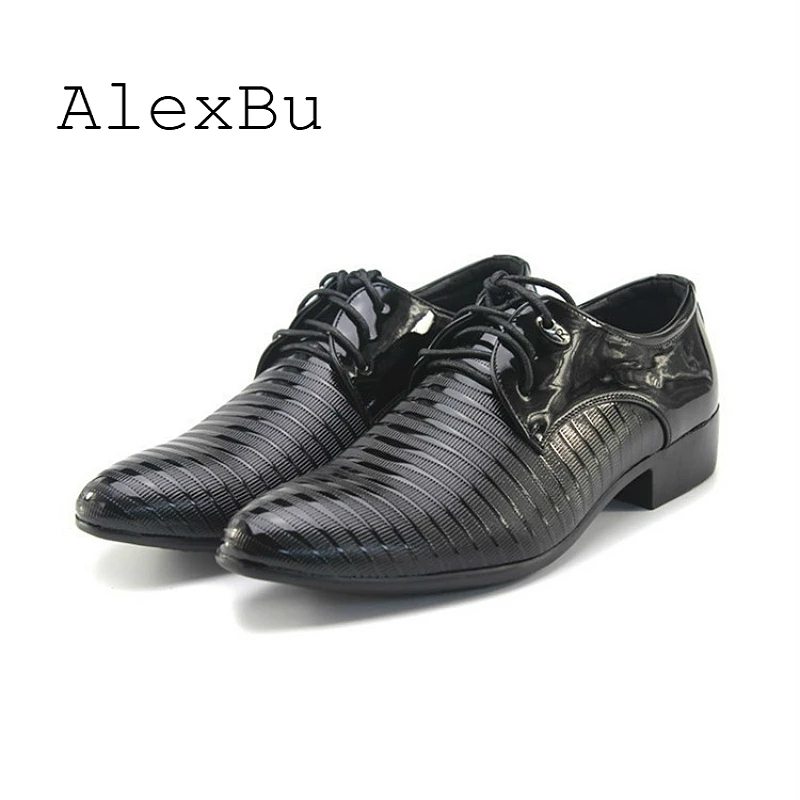 AlexBu/Осенняя мужская обувь кожаные деловые Свадебные модельные туфли Роскошные итальянские брендовые кожаные туфли для мужчин; размеры 38-48
