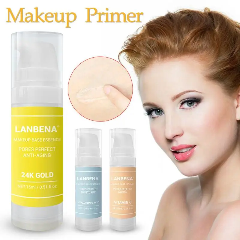 

Hyaluronic Acid Make Up Base VC Primer 24K Gold Long-Lasting Face Primer Makeup Oil Control Moisturizer Hydrating Easy To Wear