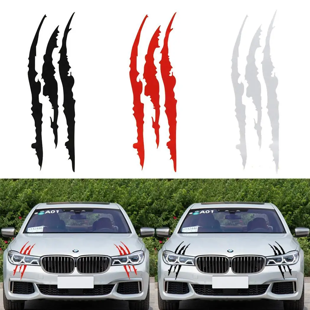 

Sailnovo 40cm*12cm Funny Car Sticker Reflective Monster Scratch Stripe Claw Marks Car Auto Headlight Vinyl Decal Car Styling