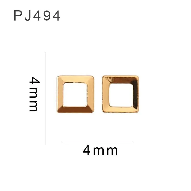 1 упак./лот 4*4 мм блестящие золотые гвоздики для ногтей из сплава для заклепки Стиль 3D нейл-арта украшения полая конструкция аксессуар PJ494