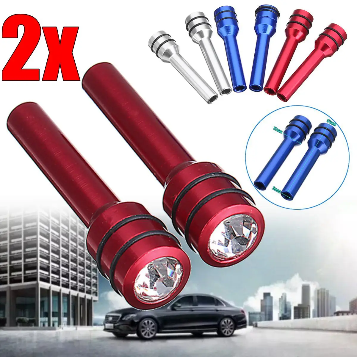 سبائك الألومنيوم 2/4 Pcs العالمي سيارة شاحنة الداخلية الباب قفل مقبض سحب دبابيس الأحمر/الأزرق/الفضة سيارة قفل أمان للأبواب دبابيس
