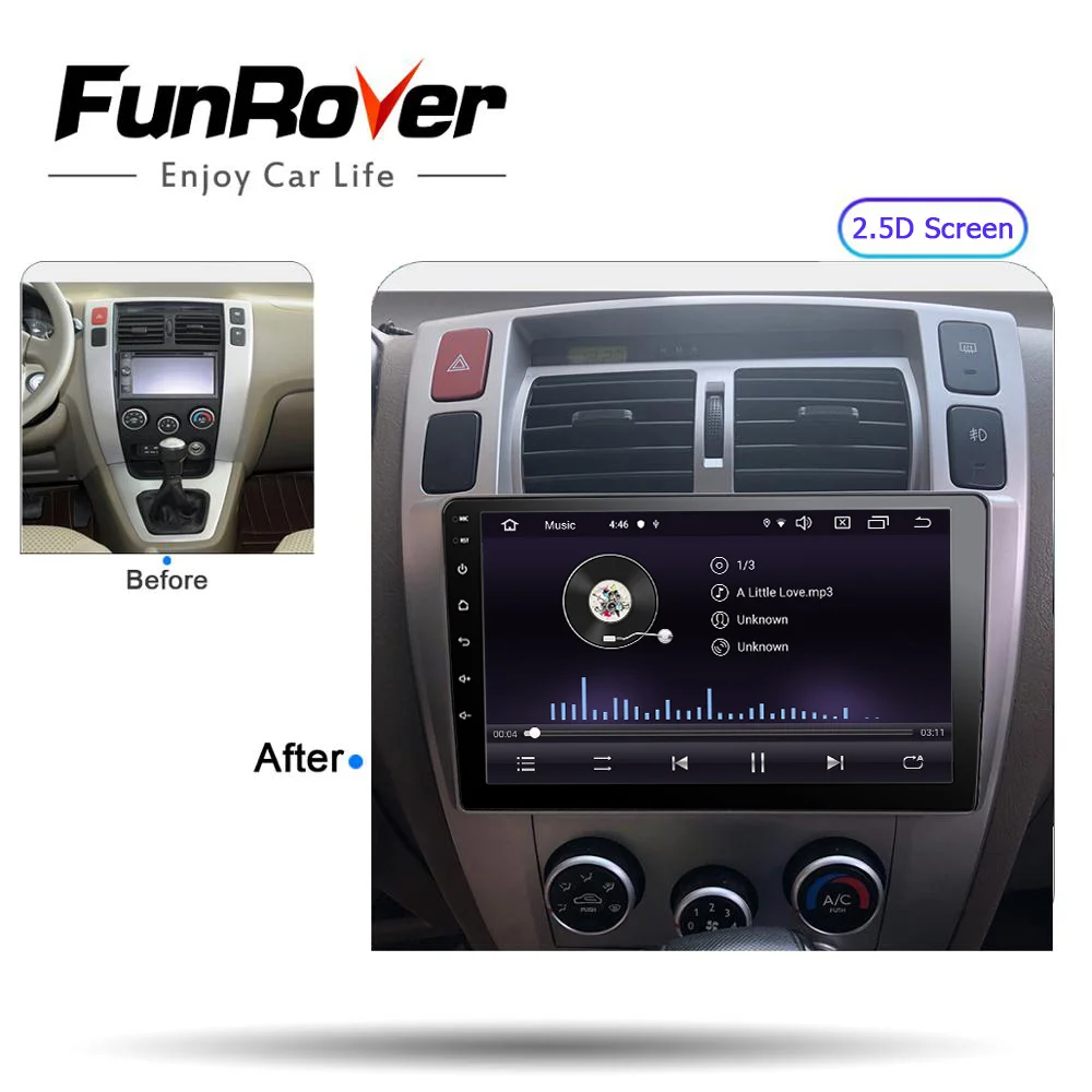 FUNROVER android 9.0 2.5D+IPS car dvd multimedia player For Hyundai Tucson 2006-2014 radio gps navi