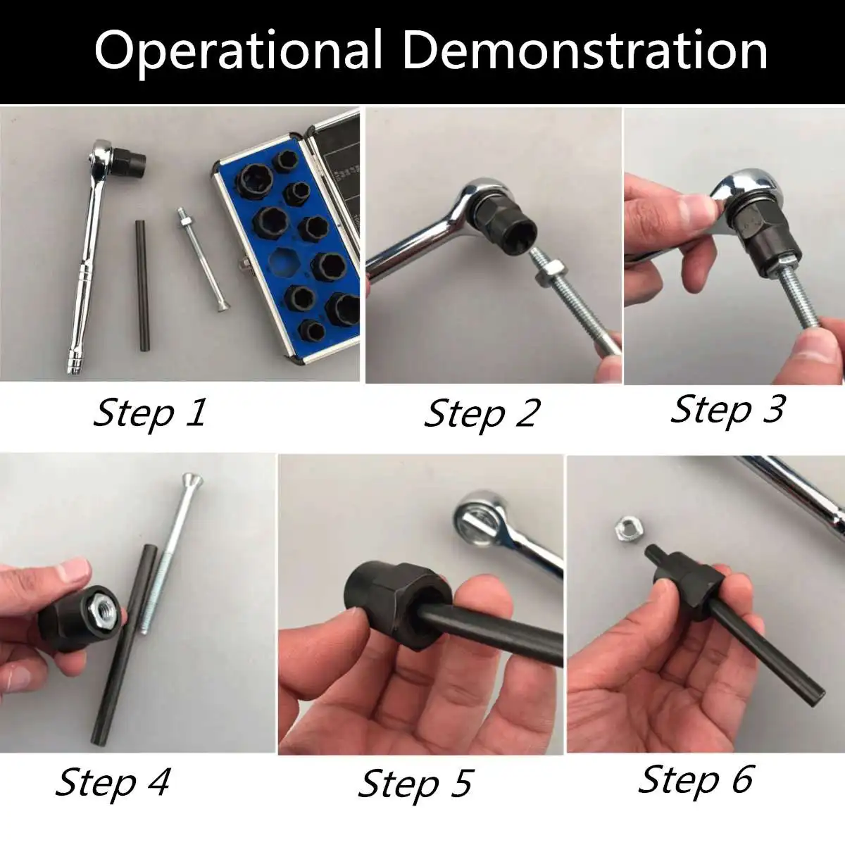 10 шт. Съемник шпилек для удаления поврежденных болтов Съемник шпилек комплект для удаления сломанных болтов торцевые инструменты Дрифт перфорация ящик для хранения набор черный