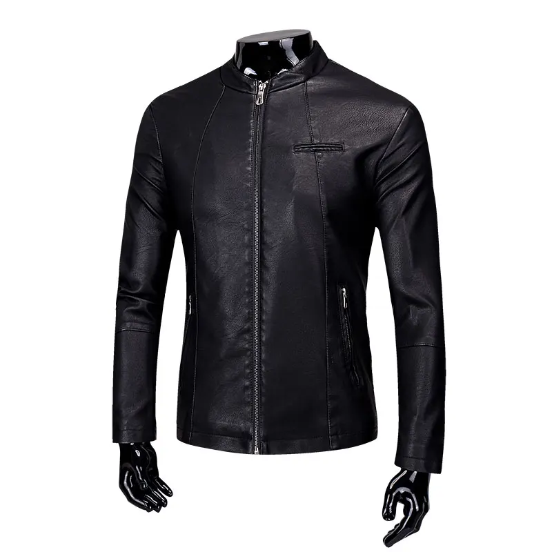 2018 Leather Clothing Male Self-cultivation Korean Short Lead Jacket Loose Coat Tide windbreaker streetwear Fashion New Thick