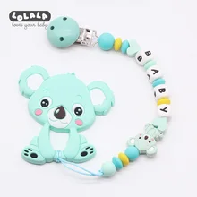 Персонализированное имя DIY силиконовые бусины пустышка Клип держатель для сосок милые соски зажимы цепочки для соски Детские Прорезыватели