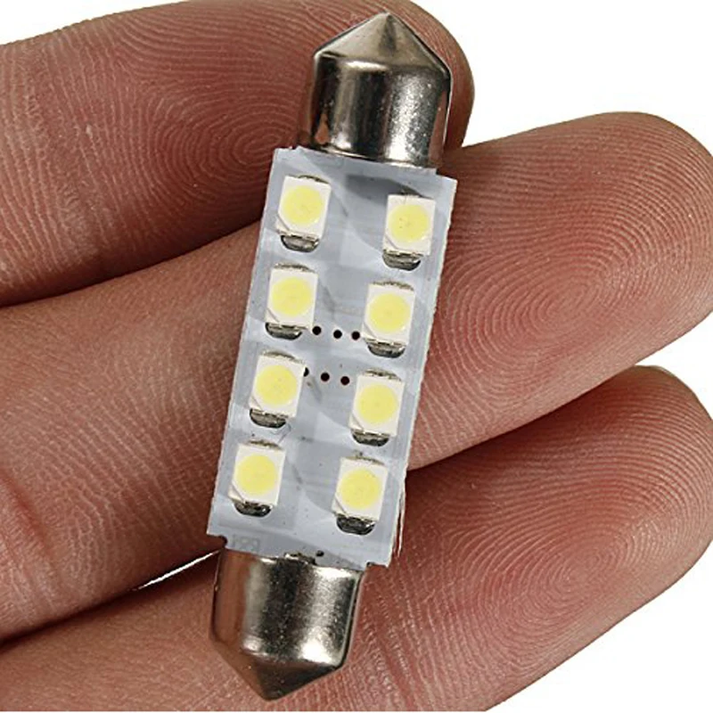 10 х Белый 42 мм 1210 SMD 8 светодиодный AC/DC 12 V номерной знак светильник