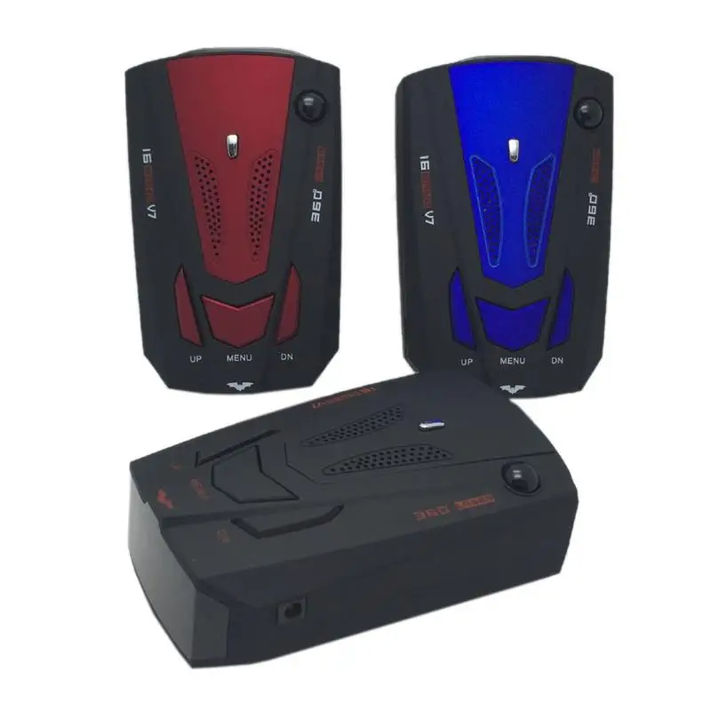 Meilleur Offre spéciale 1X détecteur de vitesse Radar cc 12v dispositifs de détection Radar v7 anglais russe compteur de vitesse Radar de vitesse Mobile détecter protéger