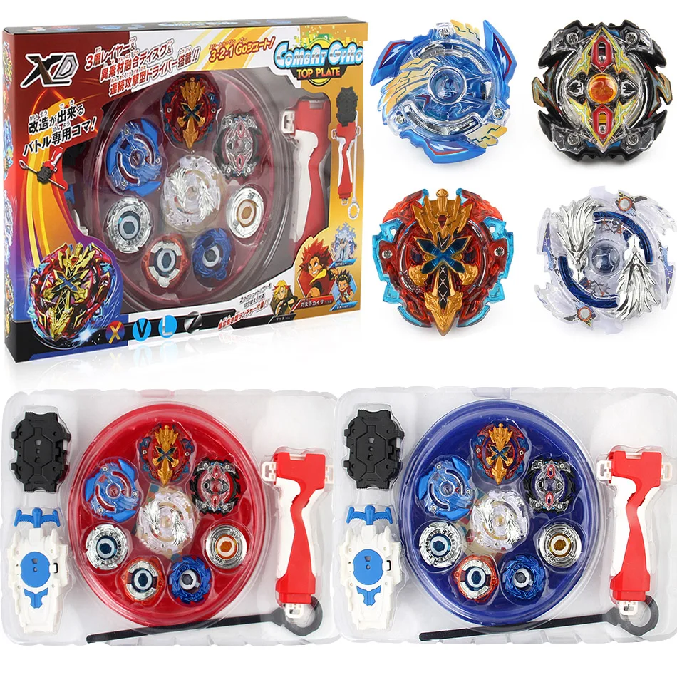 Новый 4 штук в штучной упаковке bayblade Beyblade взрыв 4D Launcher Arena Металл борьбы битва Fusion Классические игрушки B48 B66 B34 B59 Оригинальная коробка Gif