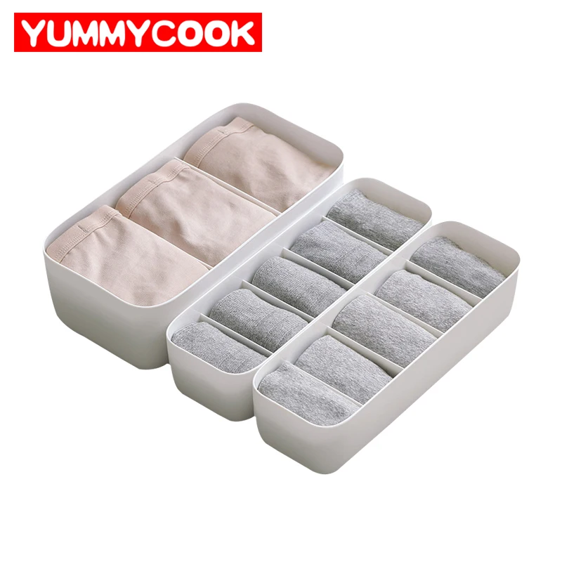 

Underwear Bra Socks Drawers Storage Box Plastic Closet Drawers Dividers Organizer Case Cosmetic Tidy Container Home Accessories