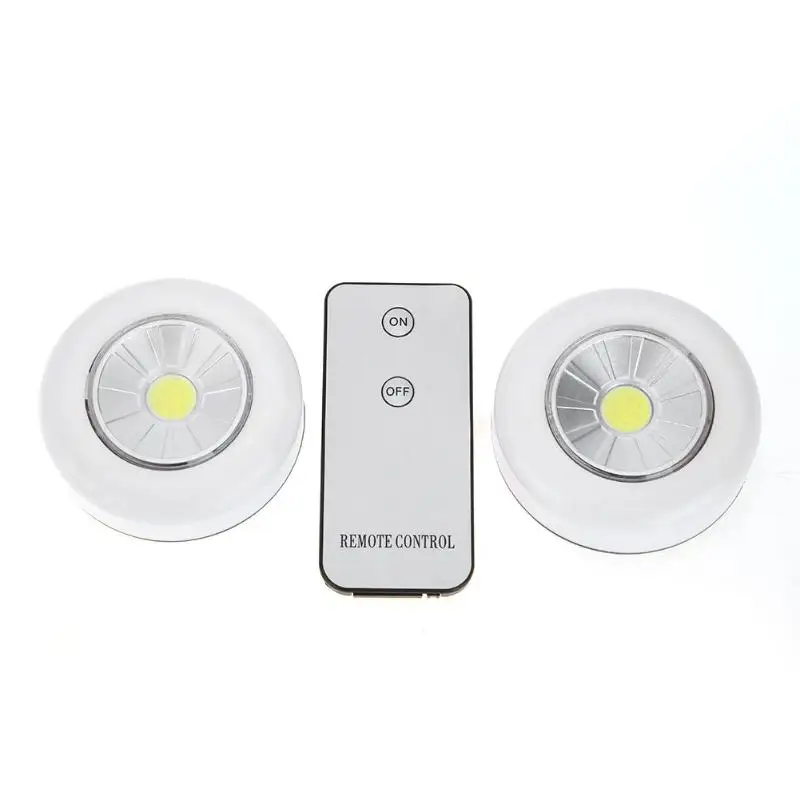 2pcs LED Bedroom COB 50LM Night Light Wireless Remote Control Wall Lamp
