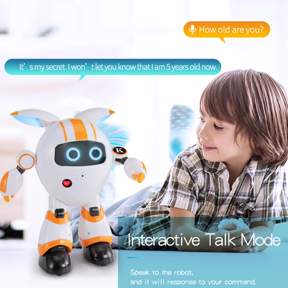 Modiker Smart Programmable Walking Robot RC Electronic Dancing Singing Story Telling Robot Toy for Children High Tech Toys- Blue