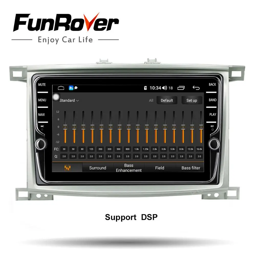 Excellent Funrover Android 9.0 Octa core Car DVD multimedia Player for Toyota LC 100 Land Cruiser 100 1998 -2006 Radio GPS DSP 4G 64G LTE 2