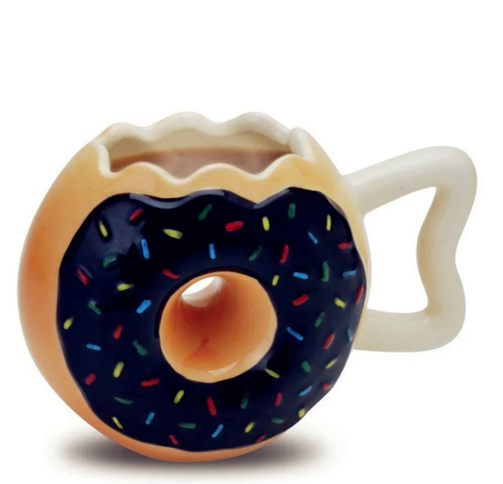 Ceramic Mugs Handmade Donut Cup Creative Alien Cup New Burst Donut Cup