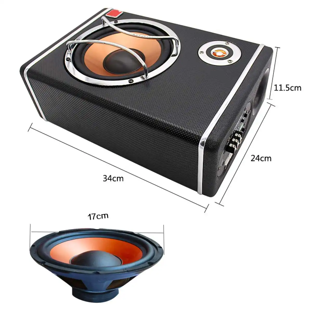 Subwoofer de coche de 6 pulgadas de 400 W Subwoofer de Audio de coche de alimentación activa altavoz de graves estéreo Amp Sub Box 12 V Coche audio del coche Subwoofer de coche de 6 pulgadas de 400 W Subwoofer de Audio de coche de alimentación activa altavoz de graves estéreo Amp Sub Box 12 V Coche audio del coche