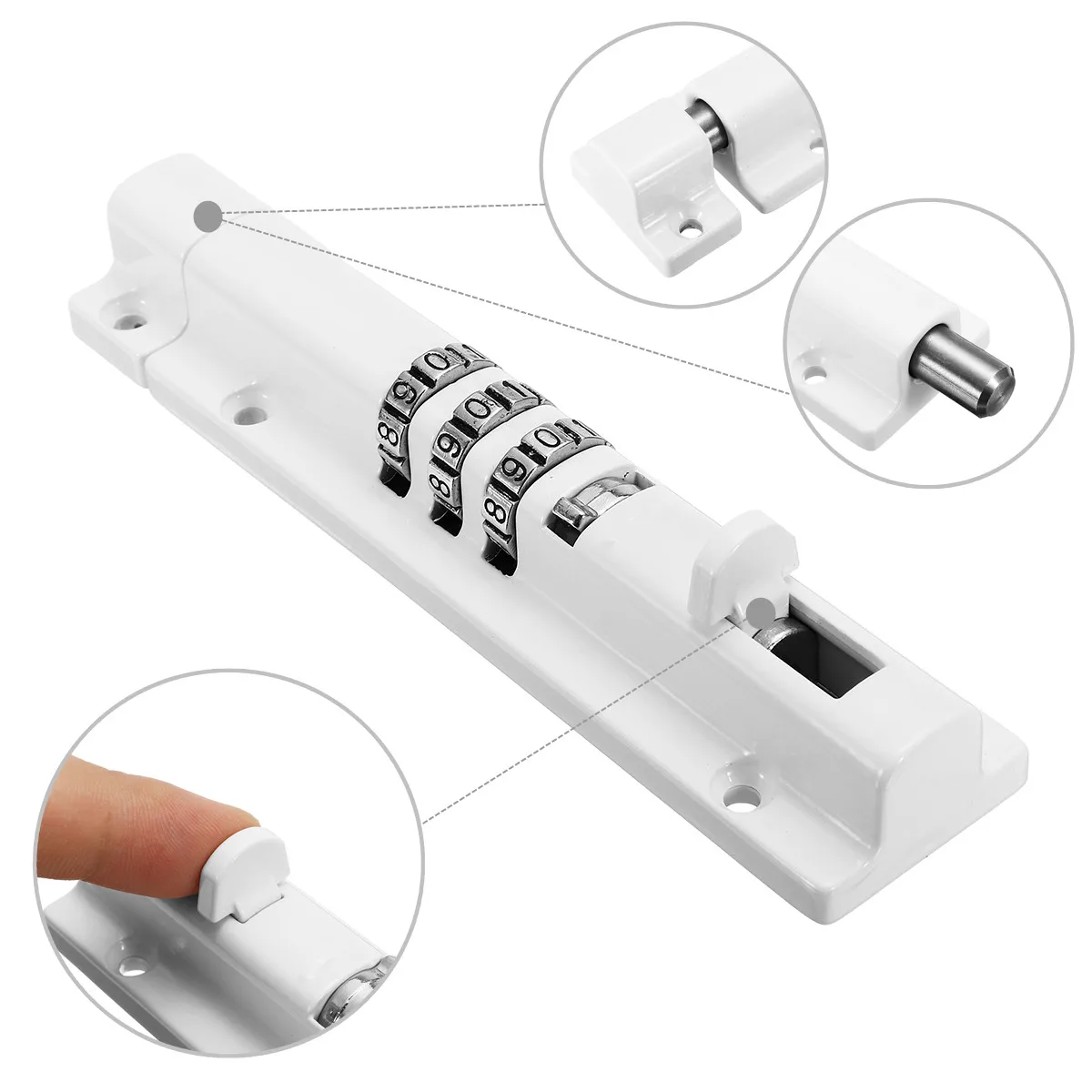 Дверной болт Замок раздвижной Комбинации КОД сбрасываемый для ворот сарай гаражный шкаф безопасности Черный Белый для горизонтальной вертикальной