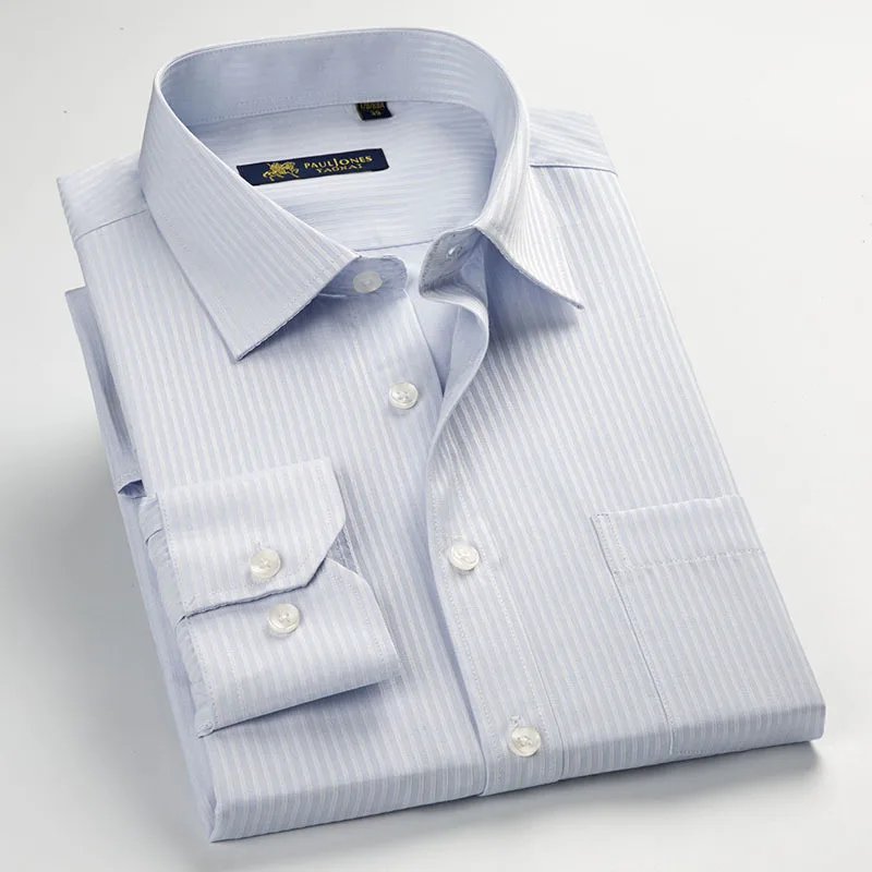 Новые мужские полосатые официальные рубашки мужские деловые рубашки классического дизайна размера плюс с длинным рукавом не железные рубашки