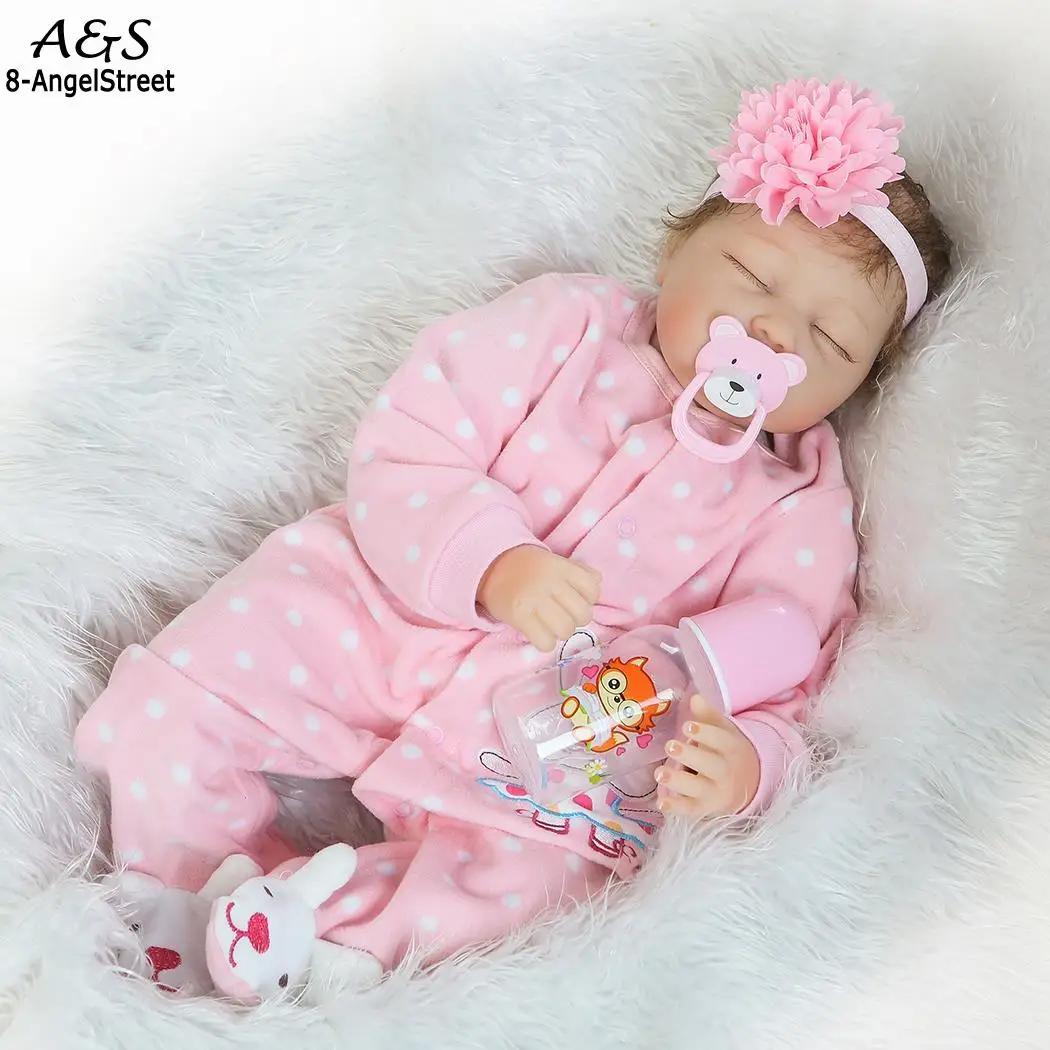 Детские мягкие силиконовые реалистичные с одеждой Reborn Baby розовые куклы
