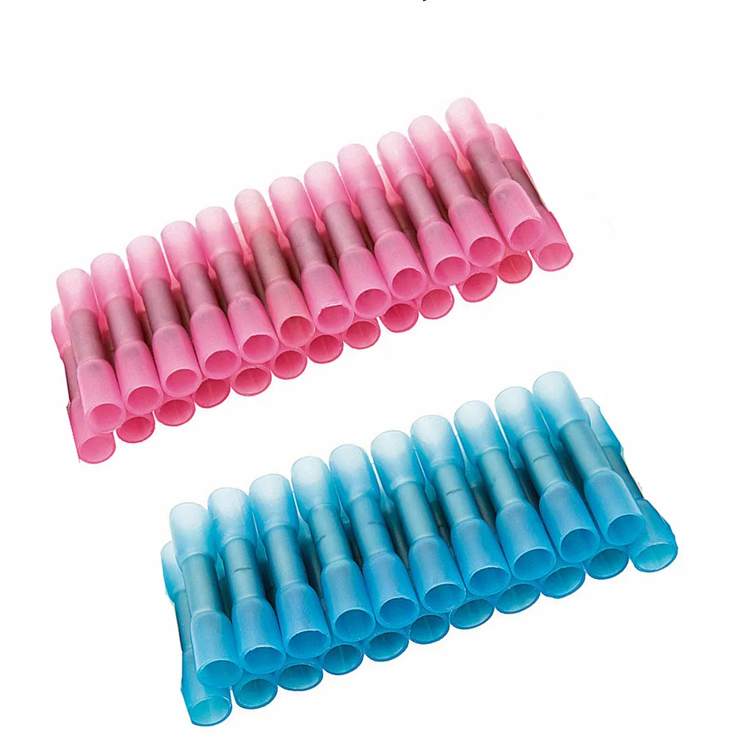 

200Pcs/Set Heat Shrink Terminals Wire Connectors Sleeves Waterproof Crimp Butt Cable Connector Terminals Electrical Electrician