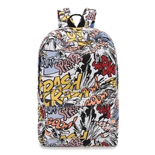 AUAU-рюкзак с мультяшными уличными граффити, брезентовый Рюкзак для девочек, Женская лучшая дорожная сумка, женский рюкзак, Mochila, рюкзак, рюкзак