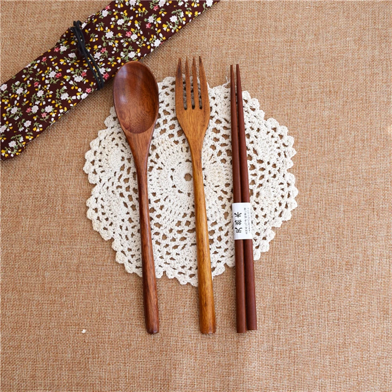 Tofok 3pcs Spoon Fork Chopstick Dinnerware Set Cutlery Wrapped Wire Handmade Tableware Chinese Japanese Kitchen Accessories Gift