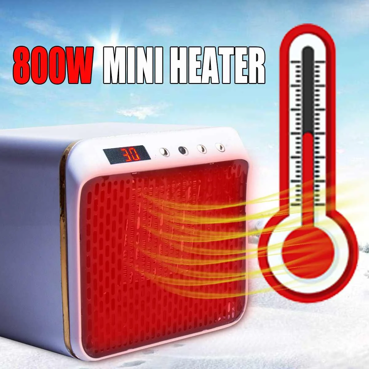 

800W 100-240V US plug Electric Heaters Fan Mini Portable Heater Fan Air Space Warmer Machine for Winter PTC Ceramic Heating Fan