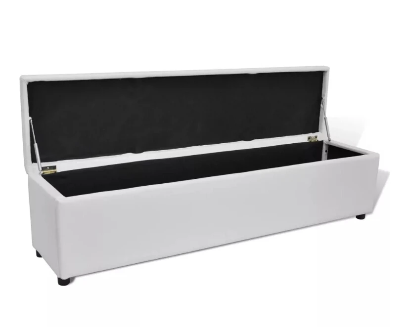 Vidaxl Multifunctional White Padded Upholstered Bench With Storage