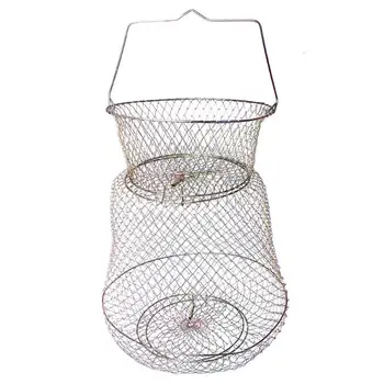 

Foldable Portable Steel Wire Fishing Pot Trap Net Crab Cage Fish Basket Fishing Pot Trap Net Crab Crawdad Cage Fish Basket