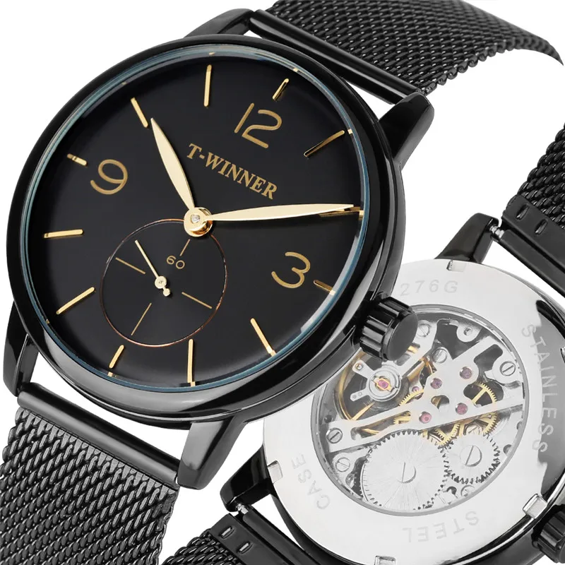 

Stainless Steel Clock Mechanical Watch Movement for Women Men Arabic Digital Mechanical Watch Hand-wind Mechanical Wristwatches
