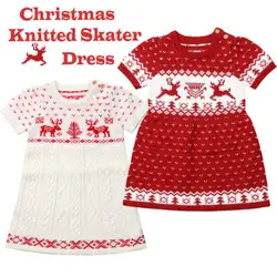 Детская одежда для маленьких девочек вечерние платья-пачки с короткими рукавами и рождественским оленем и снежинками От 6 месяцев до 5 лет